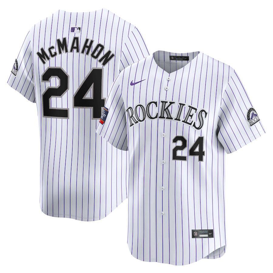 Men Colorado Rockies 24 Ryan McMahon Nike White 2024 MLB World Tour Mexico City Series Home Limited Player Jersey